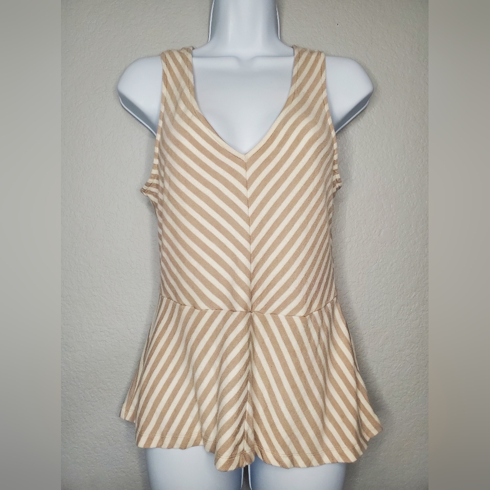 Banana Republic Striped Peplum Top Size 8